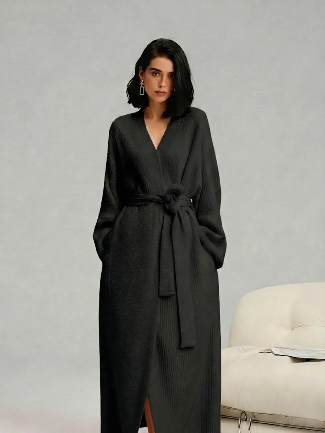 Limosia Cozy Plush Robe – Black