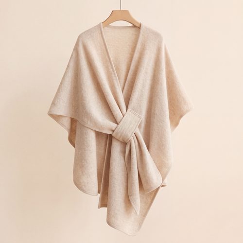 Oatmeal Beige Loop Poncho