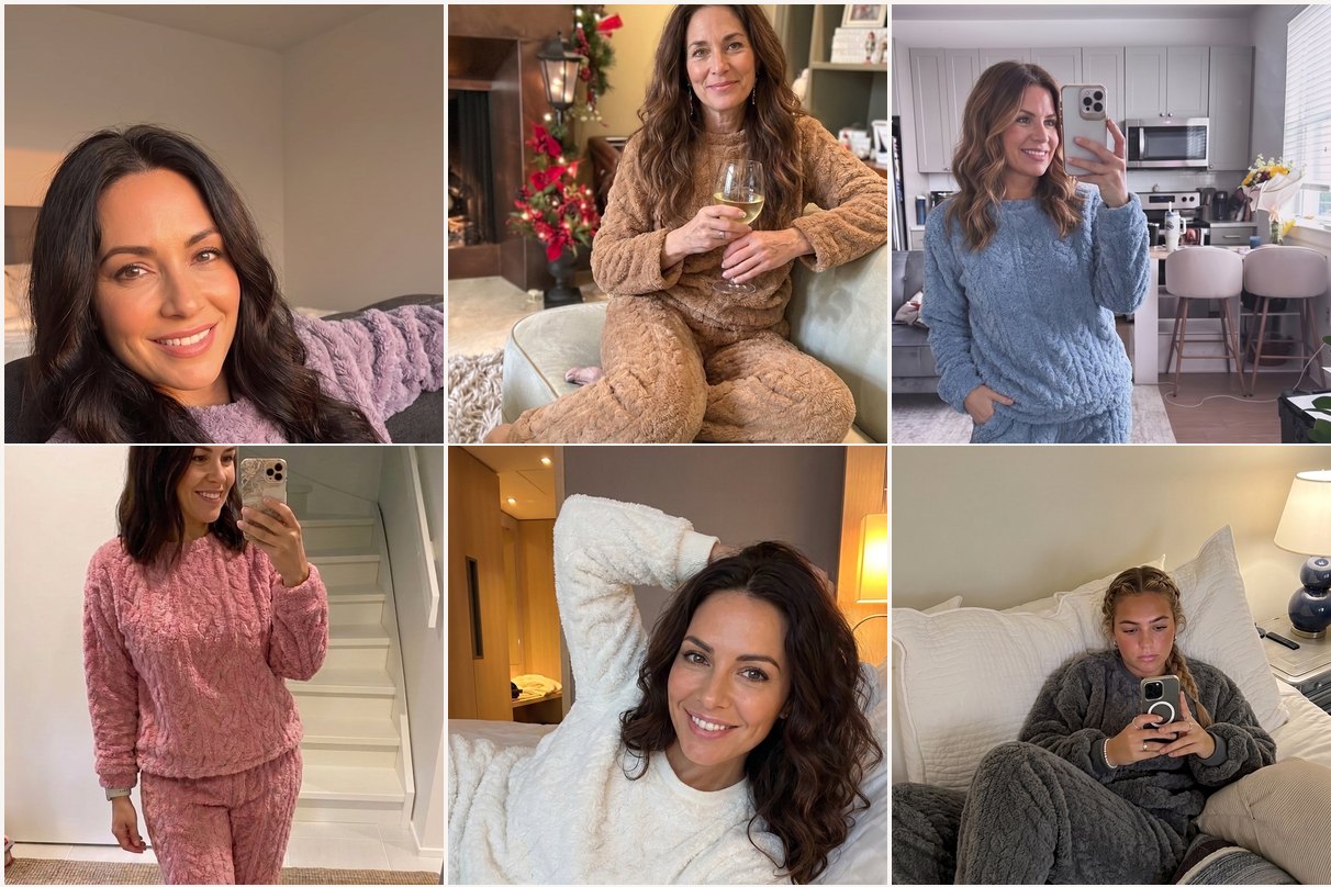 Women wearing the Limosia Cozyset at home