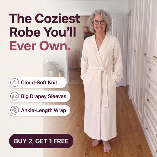 Limosia Cozy Plush Robe – The coziest robe you'll ever own, cream knit kimono robe