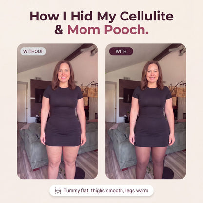 Limosia Sculpt & Warm Bodysuit Tights – How I hid my cellulite and mom pooch, before and after