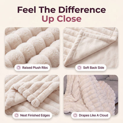 Cloud Rib Blanket details up close