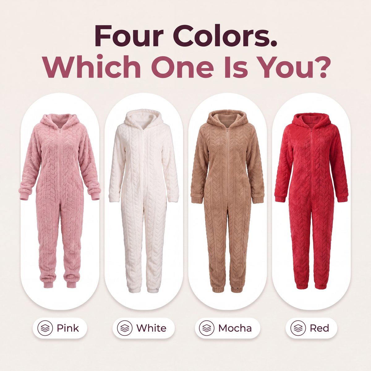 Heart Hug Onesie in pink, white, mocha and red
