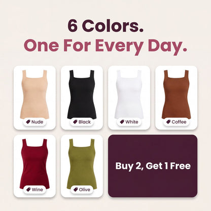 Limosia Sculpt Tank with Built-In Bra – 6 colors: Nude, Black, White, Coffee, Wine, Olive