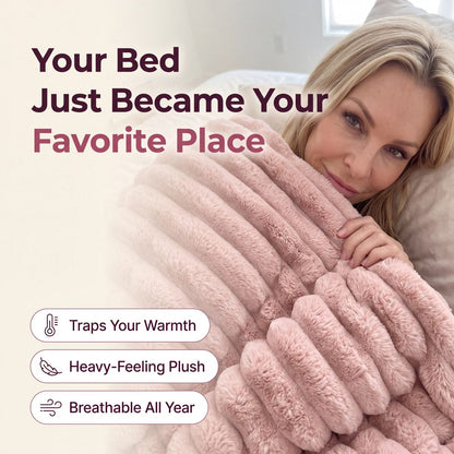 Cloud Rib Blanket on the bed