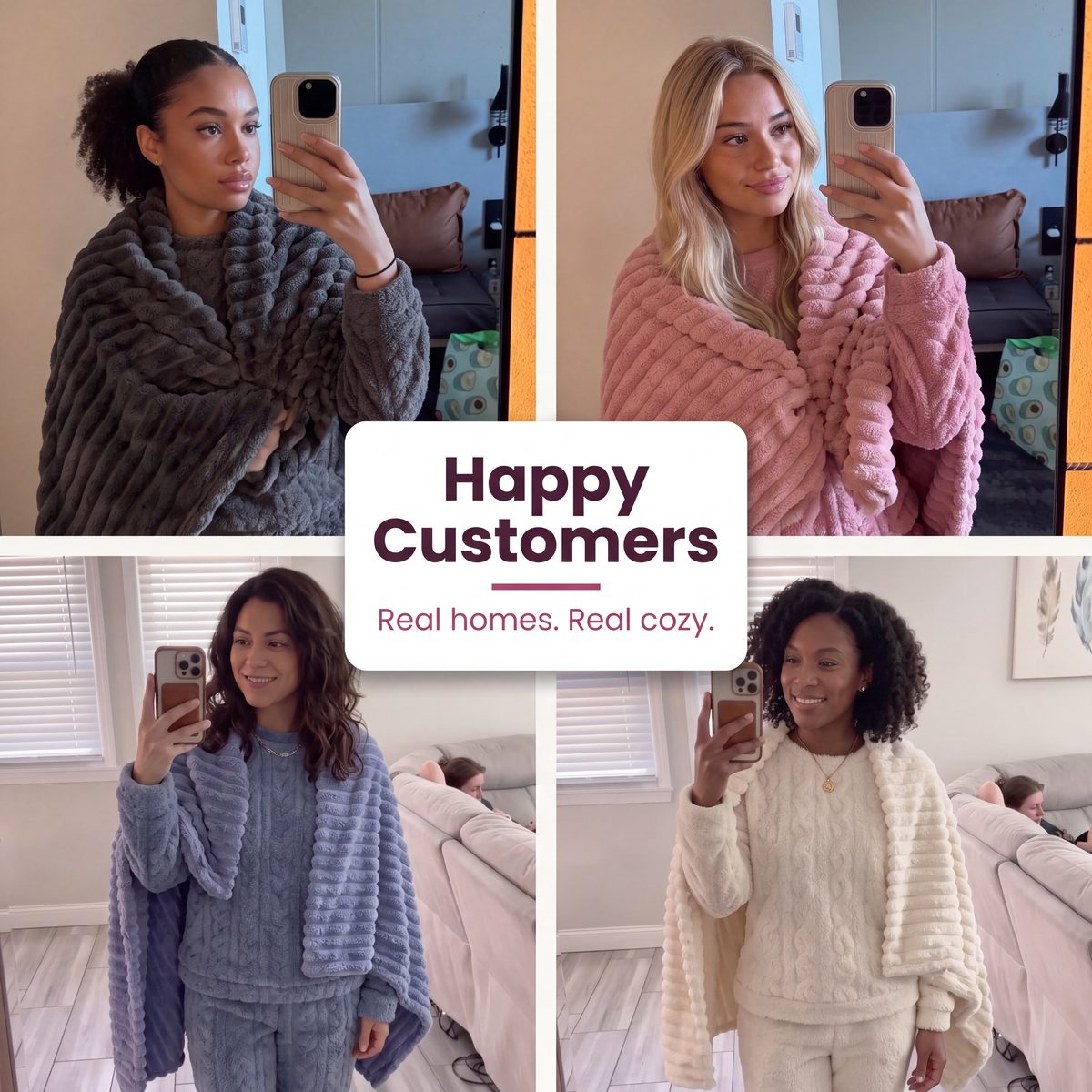 Happy Cloud Rib Blanket customers