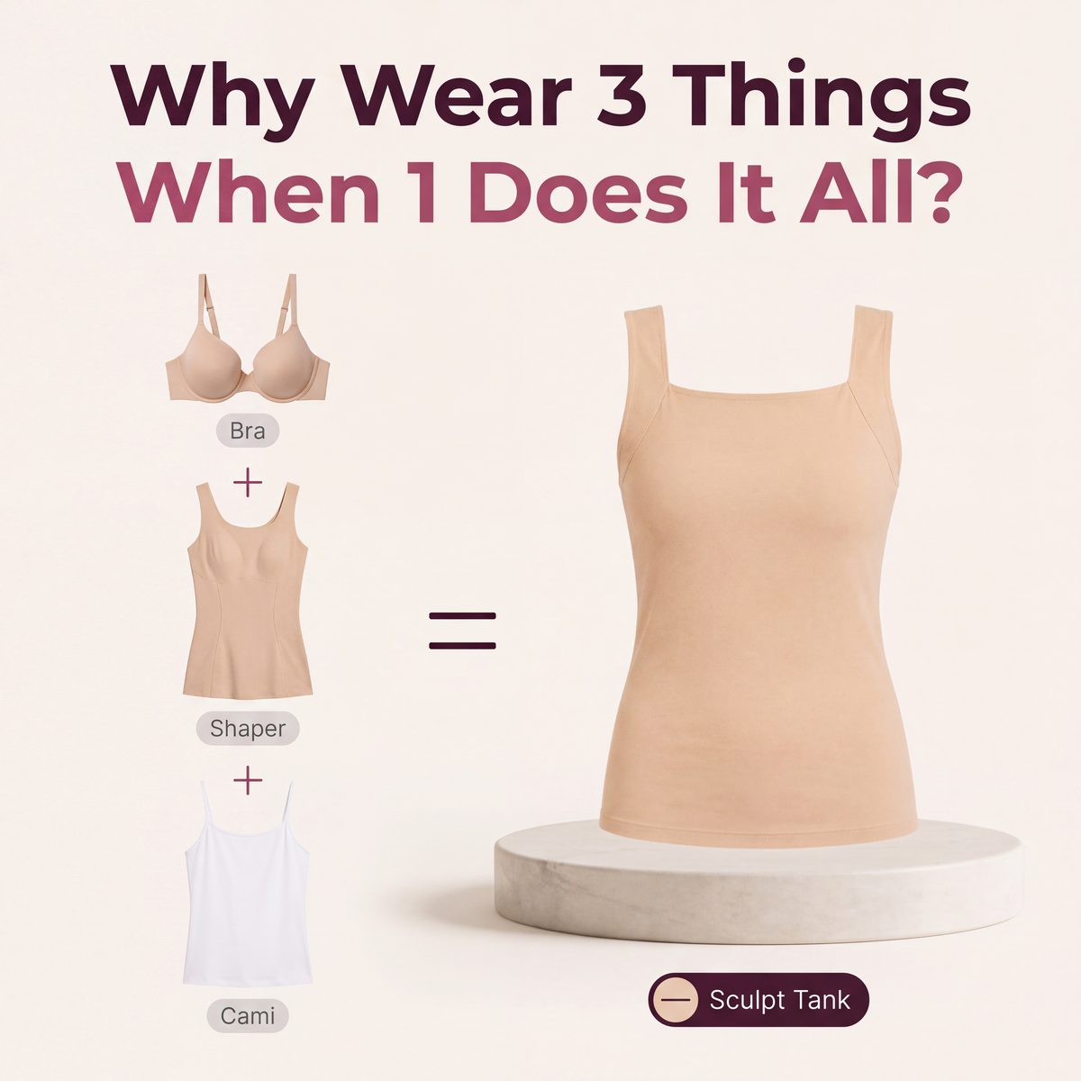 Limosia Sculpt Tank with Built-In Bra – Bra plus shaper plus cami equals one Sculpt Tank