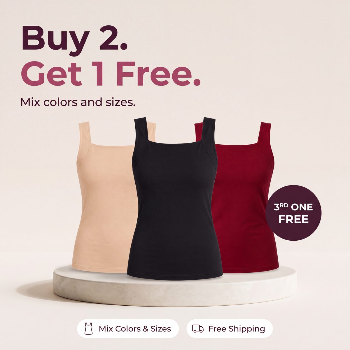 Limosia Sculpt Tank with Built-In Bra – Buy 2, get 1 free, mix colors and sizes