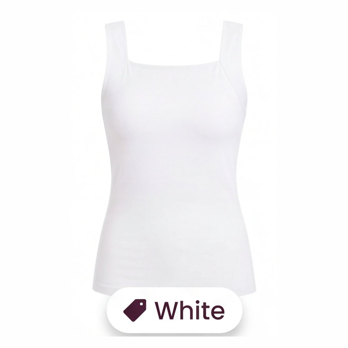 Limosia Sculpt Tank with Built-In Bra – White