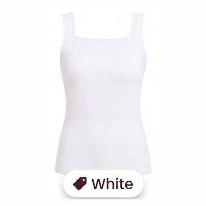 Limosia Sculpt Tank with Built-In Bra – White