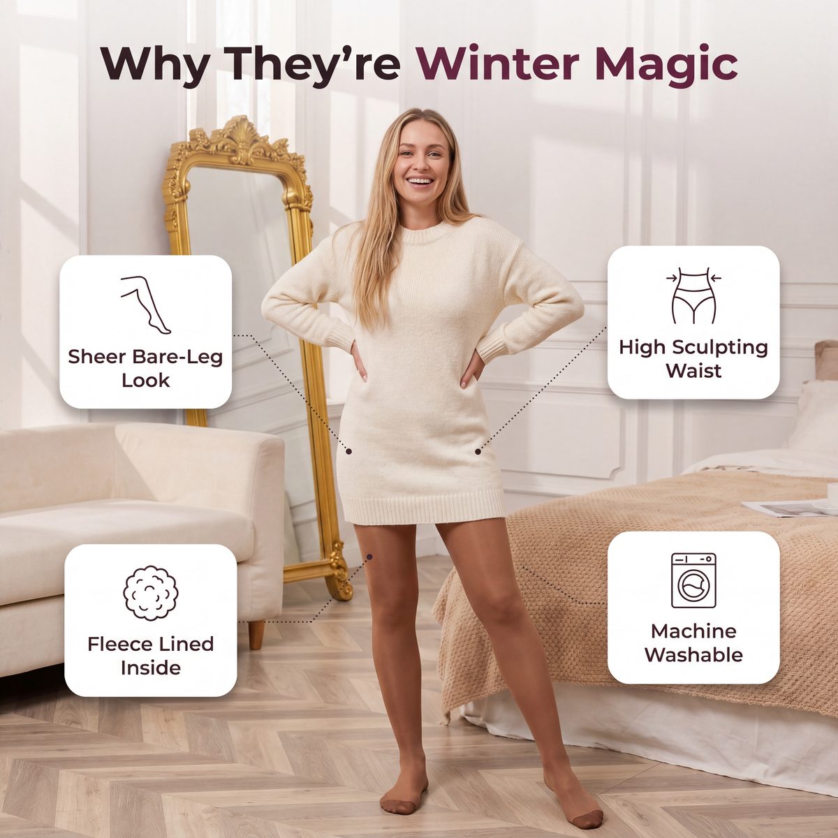 Limosia Sheer Fleece Tights