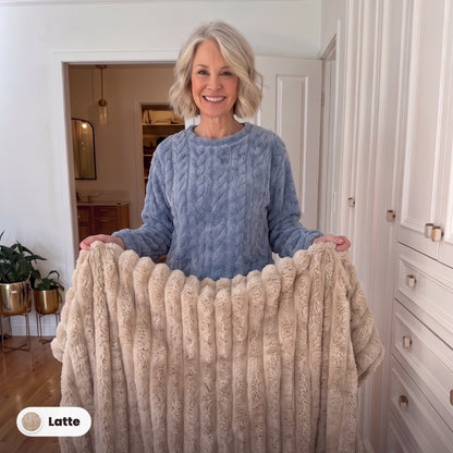 Limosia Cloud Rib Blanket in Latte