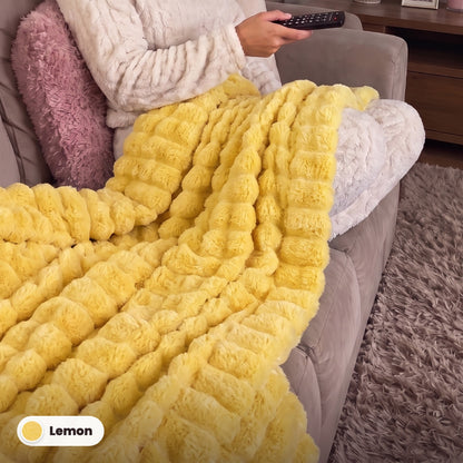 Limosia Cloud Rib Blanket in Lemon