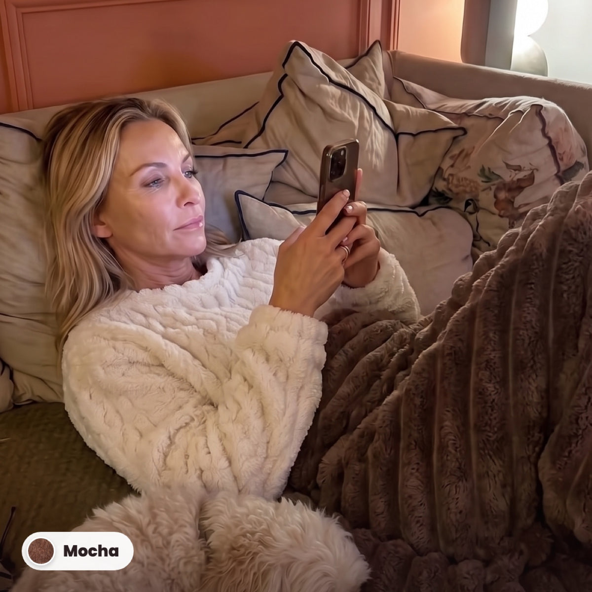 Limosia Cloud Rib Blanket in Mocha
