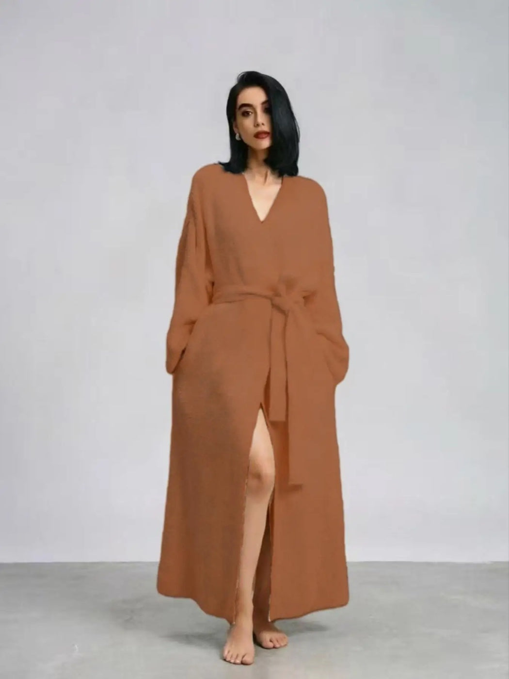 Limosia Cozy Plush Robe – Caramel