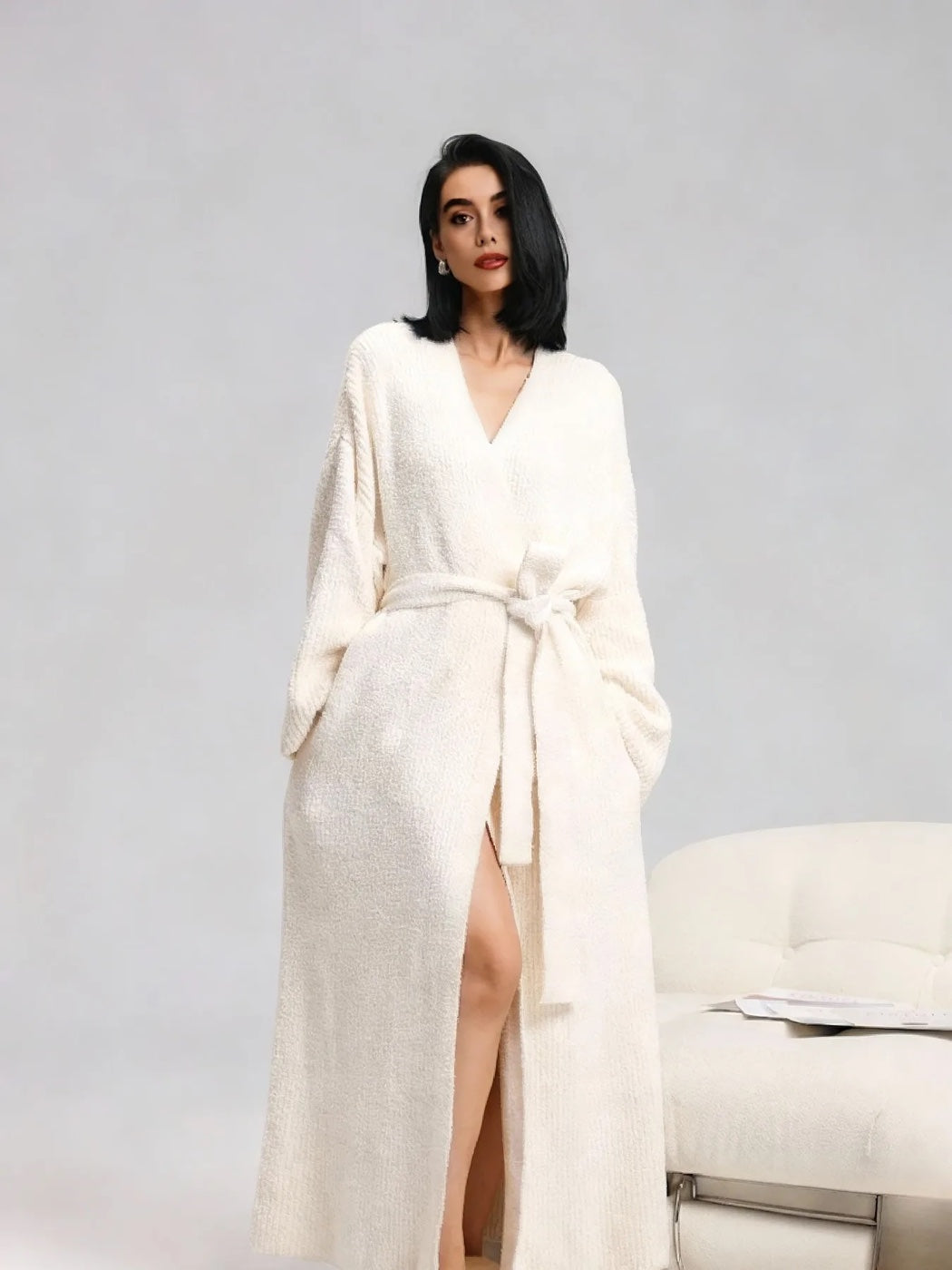 Limosia Cozy Plush Robe – Cream
