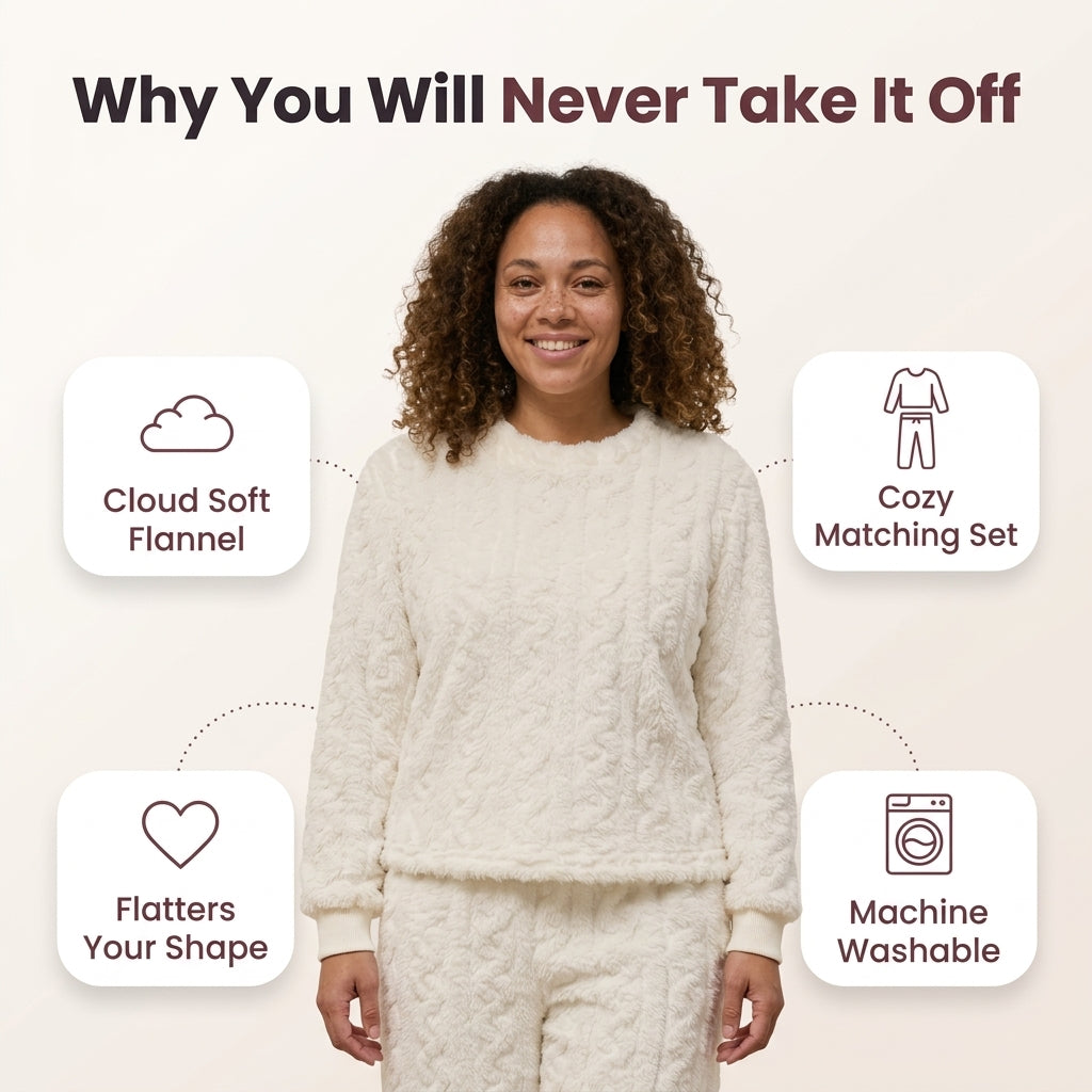 Limosia Cozyset plush fleece lounge set for women – ultra-soft, warm and flattering fleece loungewear benefits