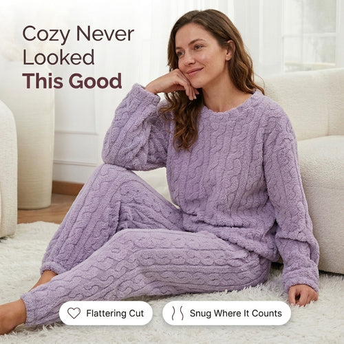 Limosia Cozyset plush fleece lounge set for women – fit check, cozy 2-piece hoodie and pants set