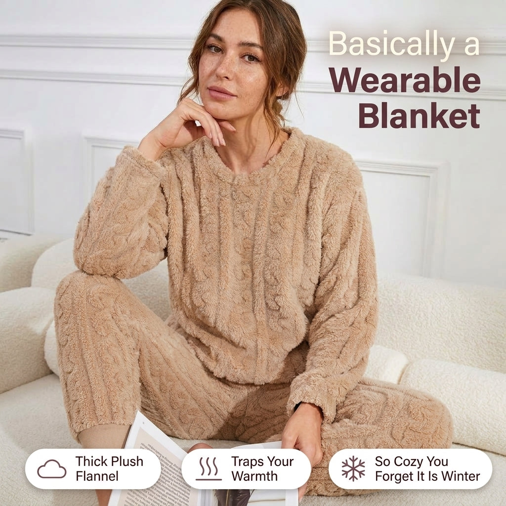 Limosia Cozyset plush fleece lounge set for women – warm plush fleece for cold winter days