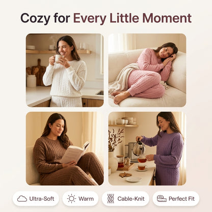 Limosia Cozyset plush fleece lounge set for women – perfect for lazy days, travel and movie nights