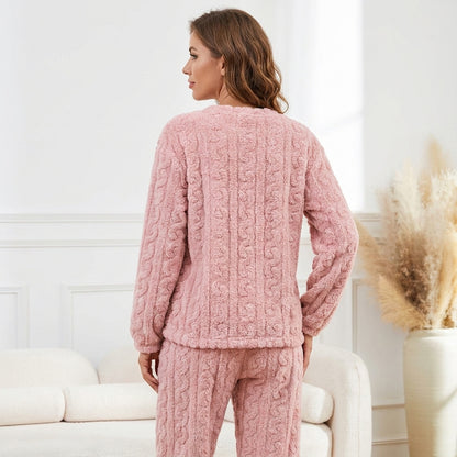 Limosia Cozyset in pink – back view of the fleece lounge set