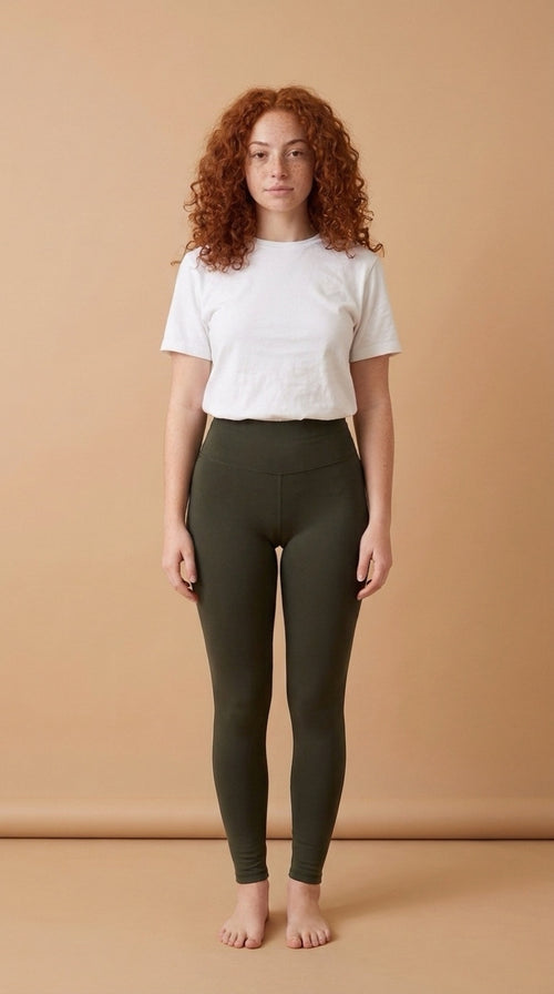 Fleece Leggings in Olive