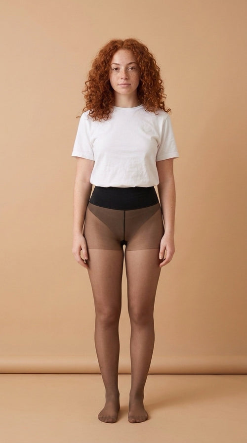 Sheer Fleece Tights in Milkshake