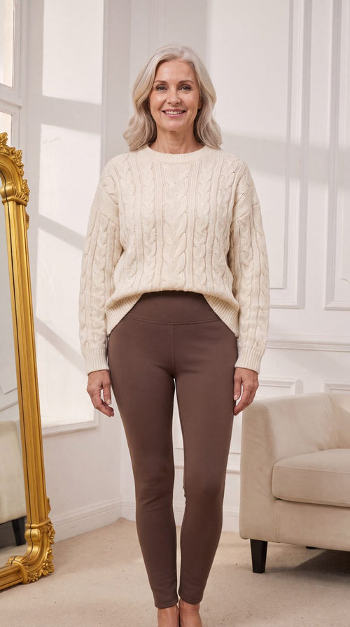 Fleece Leggings in Mocha