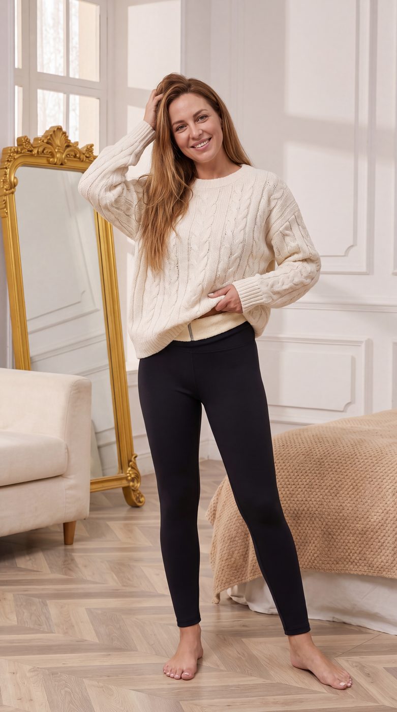 Woman wearing Limosia Fleece Lined Leggings